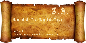 Barabás Marióra névjegykártya